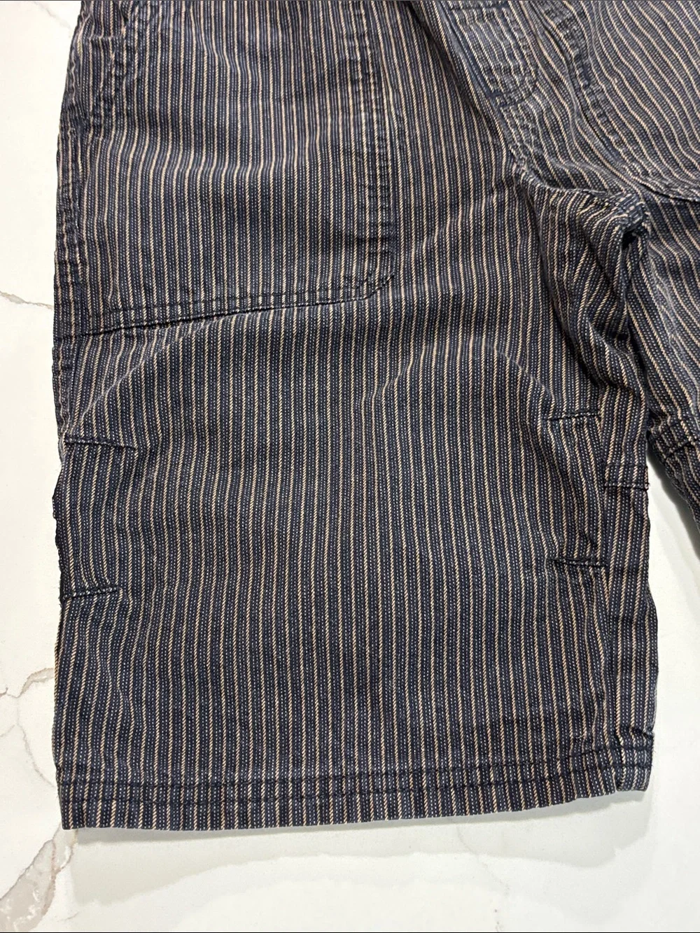 Gymboree Boys Black Tan Pinstripe 100% Cotton Bermuda Casual Shorts Size 8